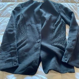 Black Linen and Lace RACHEL Rachel Roy Blazer